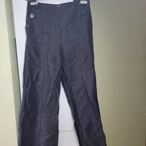 ARITZIA wilfred sailor linen high waist wide leg pants black size 0